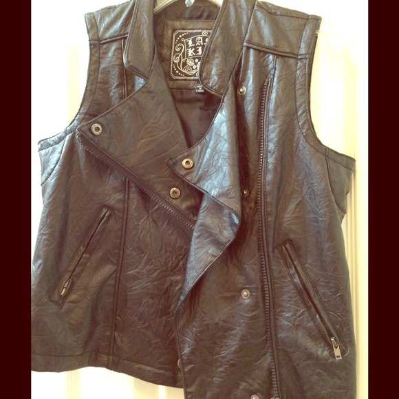 Black leather vest