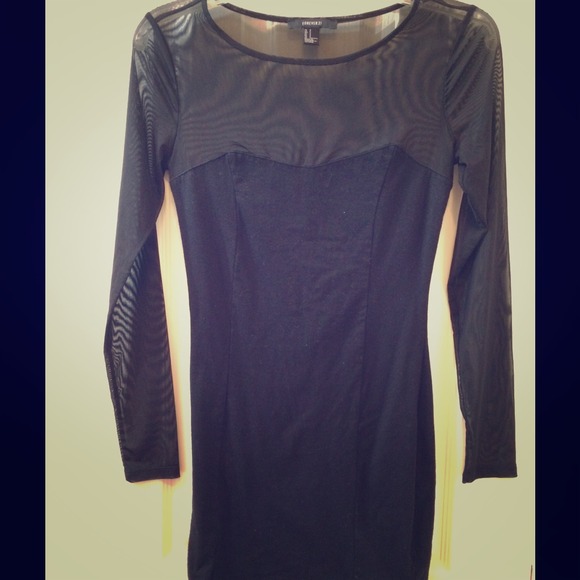 Long sleeve mesh dress