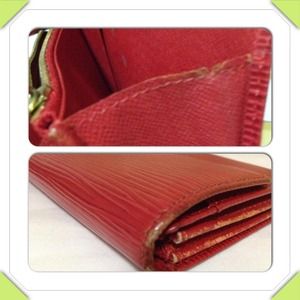 Sold louis Vuitton epi red wallet
