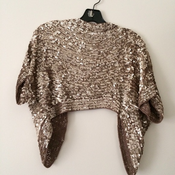ππHOST PICK ππ Champagne Gold Sequin Shrug - Picture 3 of 4