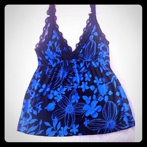 F21 Flowered Lacy Tank