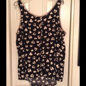Plus size hi-low tank top with back bow