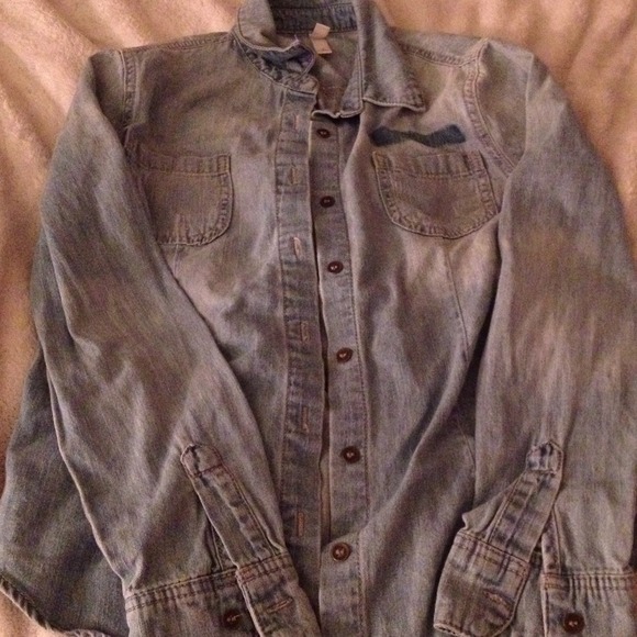 A denim button up shirt