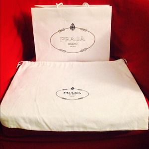 Authentic Prada Dust Bag and Paper Bag.