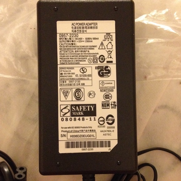 Genuine OEM HP 0957-2230 AC Power Adapter