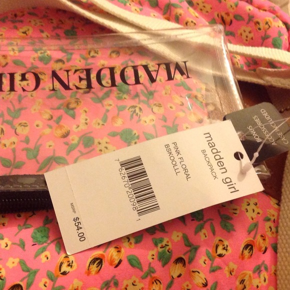 🎉HP🎉SteveMadden Skool Girl Backpack Pink Floral - Picture 4 of 4