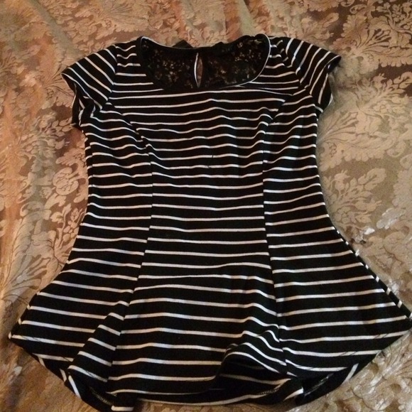 Striped peplum top