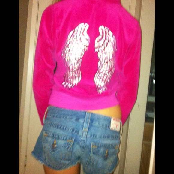 ❌ SOLD ❌ Velour Hoodie with Rhinestone wings