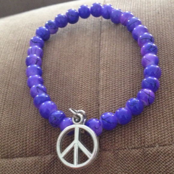 Purple peace sign bracelet