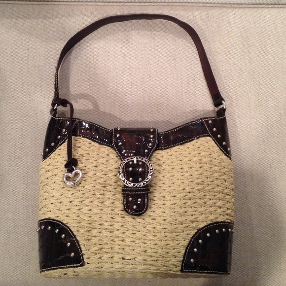 Brighton Straw & Patent Leather Purse