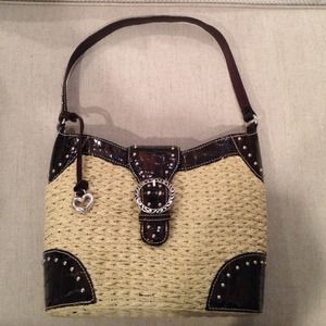 Brighton Straw & Patent Leather Purse