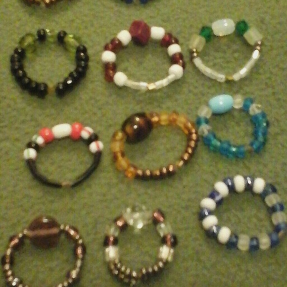Handmade  beaded rings $5 ea.