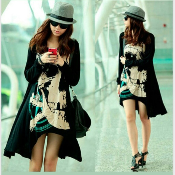 SKULL PRINT DRESS/TOP