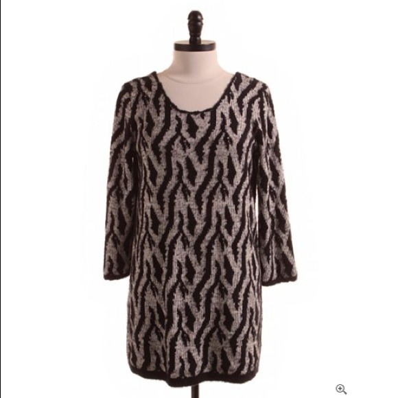 silence + noise Black &White Print Shift Dress