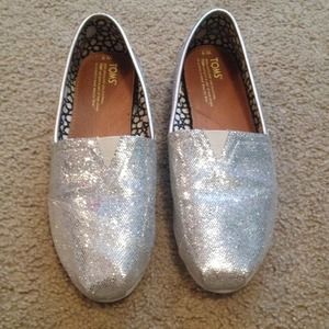 Silver Glitter TOMS