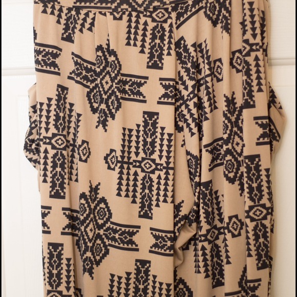 Brown and Black Aztec print pants
