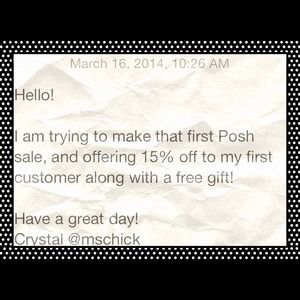 15% off for my first customer! Make me an offer!!