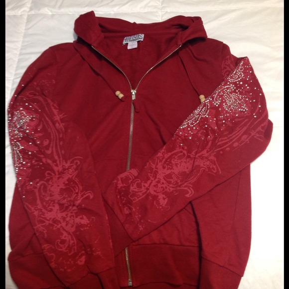 Red zip up hoodie