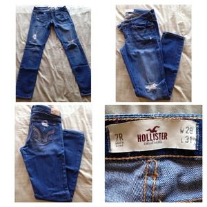 Hollister Destroyed Stretch Denim.