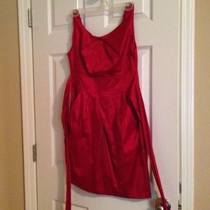 Formal red dress with pockets