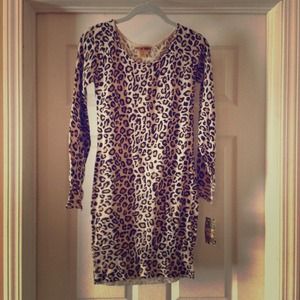 Leopard sweater dress size small