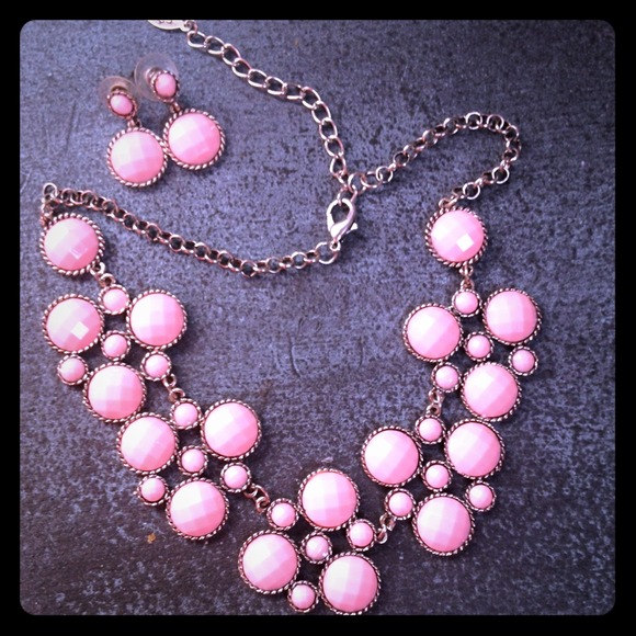 Cotton Candy Pink Necklace and Earring Duo