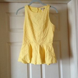 Yellow peplum top size xs