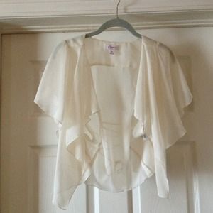 Cream flyaway top with lacing in back size xs