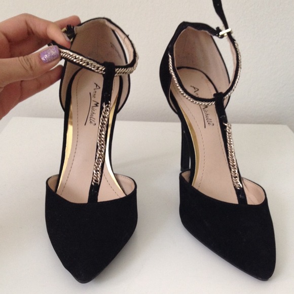 Black & Gold Chain Heels