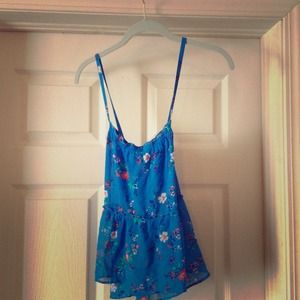 Floral cross back tank