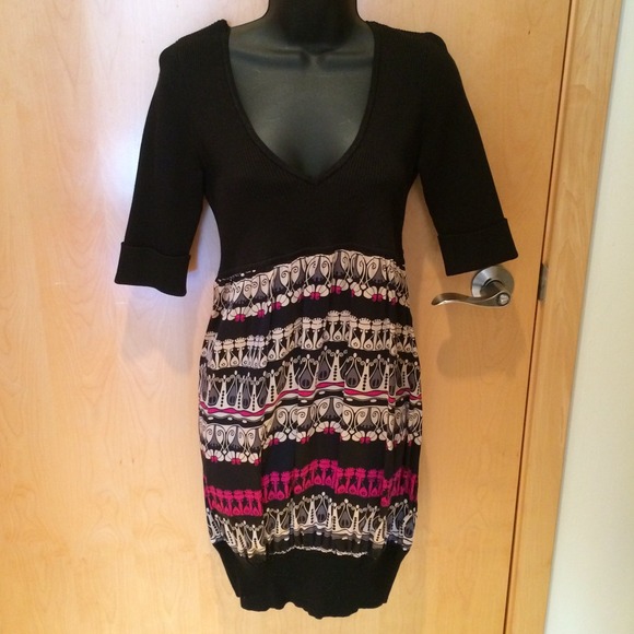 bebe Dresses & Skirts - Bebe Sweater & Silk Dress‼️