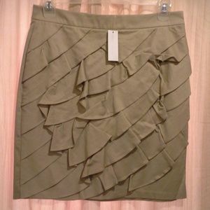 Khaki Skirt....Ruffled Front