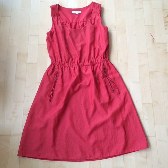 🎉Host Pick🎉 LOFT Brilliant Blood Orange Dress - Picture 2 of 5