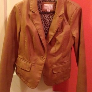 Brown leather blazer!