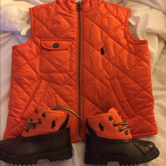 orange polo vest