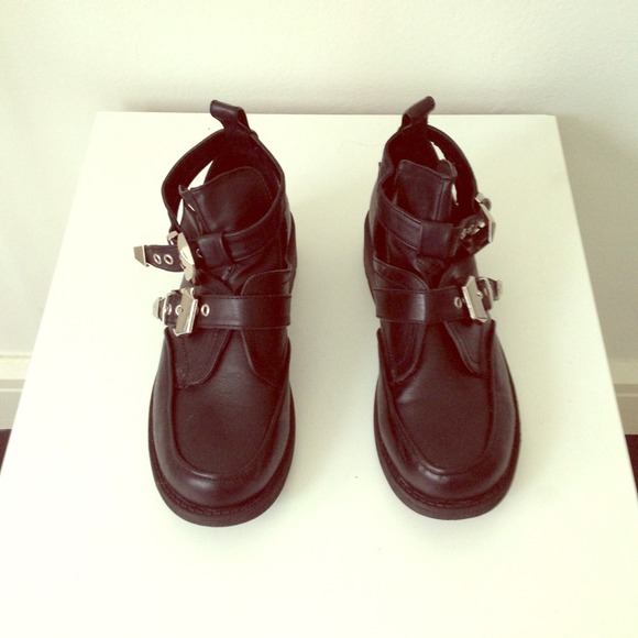 Black w/ Silver Buckle Booties