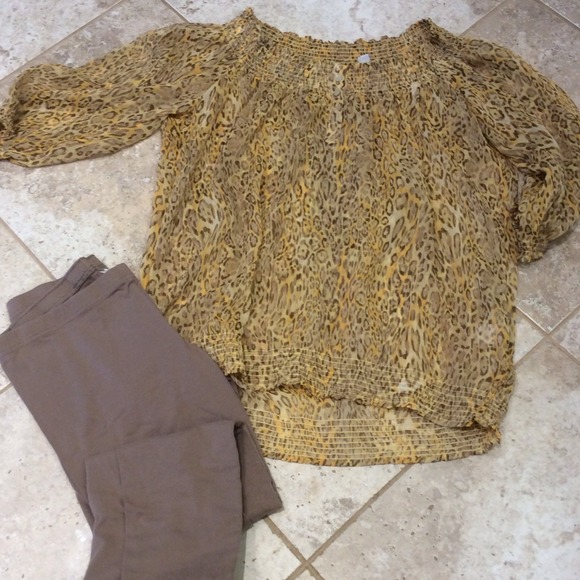 Sheer top and Capri leggings