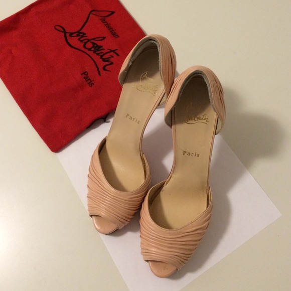 Christian Louboutin Ruched Platform Peep Toe Pumps