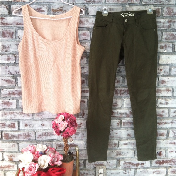 Olive Green Skinny Rockstar Jeans