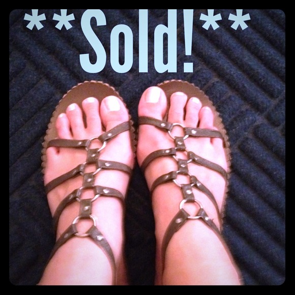 **Sold!** Brown Leather Gladiator Sandals