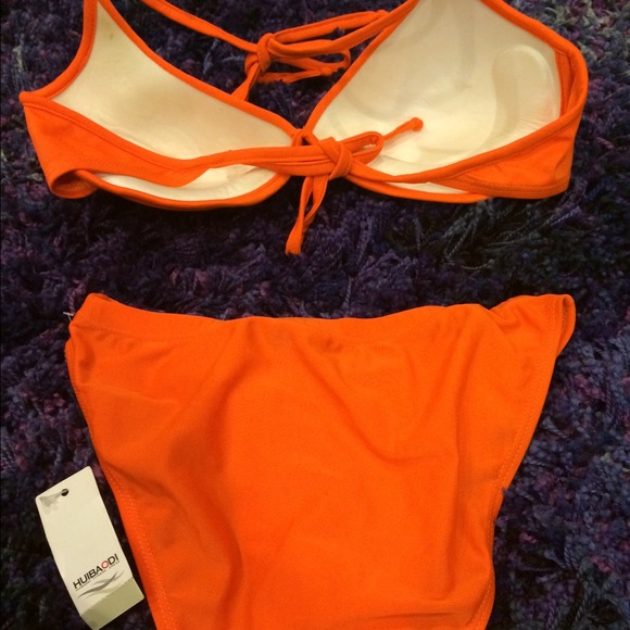 Orange sequins flower bath suits - Picture 4 of 5