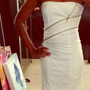 White BEBE strapless dress-zipper detail: $50 OBO