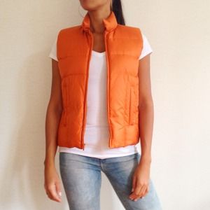 Orange Puffer Vest - Banana Republic