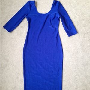 Vibrant Knee Length Blue Dress
