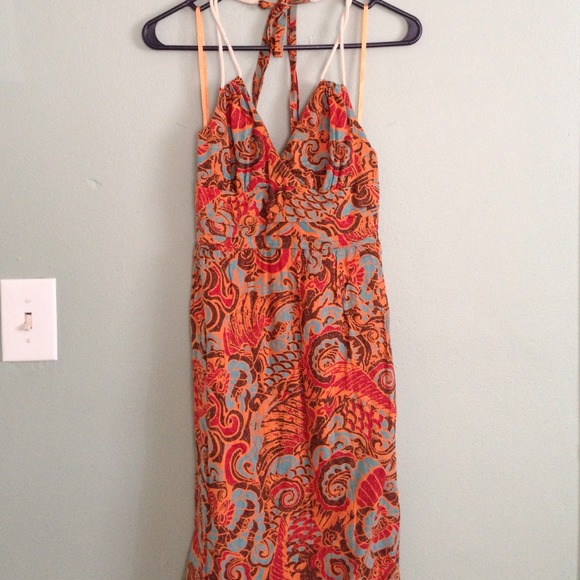 Oriental print dress from Anthropologie
