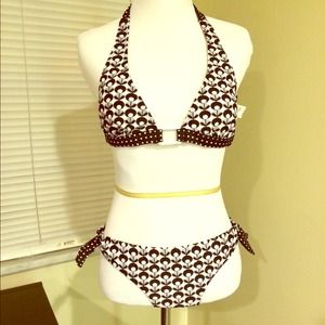 Brand new!black&white bath suits size S