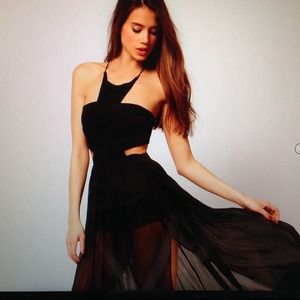 ASOS Black Maxi Dress with Strappy Back