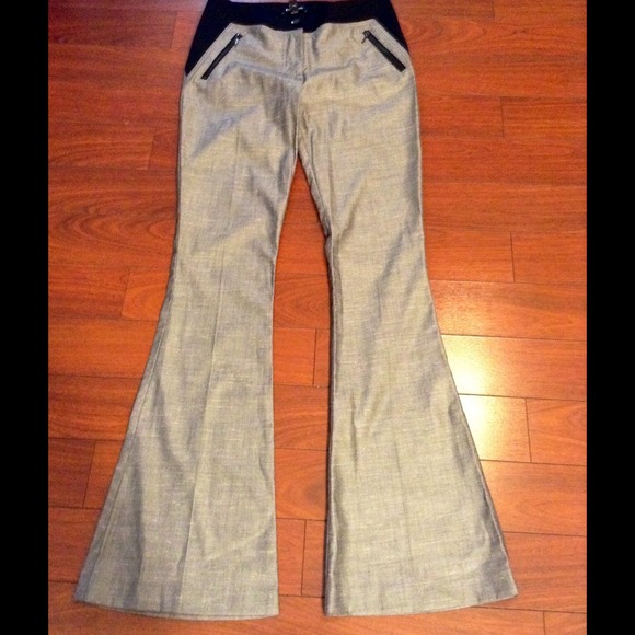 Gorgeous silver look flared leg Bebe pants! - Picture 2 of 4