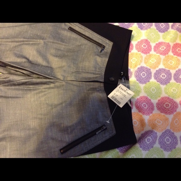 Gorgeous silver look flared leg Bebe pants! - Picture 4 of 4