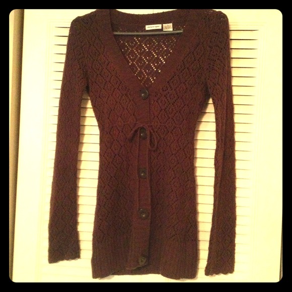 Dark Brown Knit Long Cardigan
